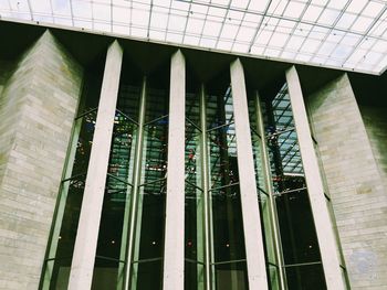 Low angle view of bridge on building