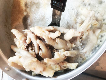 Close-up of meat in bowl