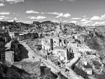 High angle shot of townscape