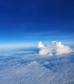 Aerial view of cloudscape against blue sky