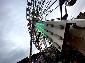 Low angle view of ferris wheel against sky