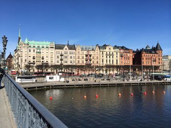 View of river with buildings in background