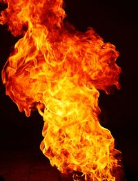 Close-up of fire against black background