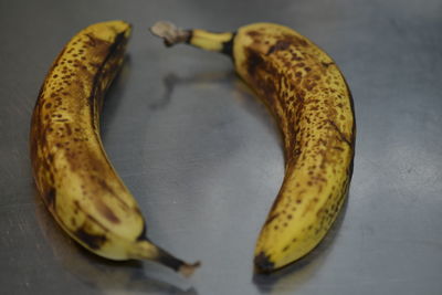 High angle view of bananas on table