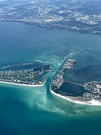 Aerial view of sea waves