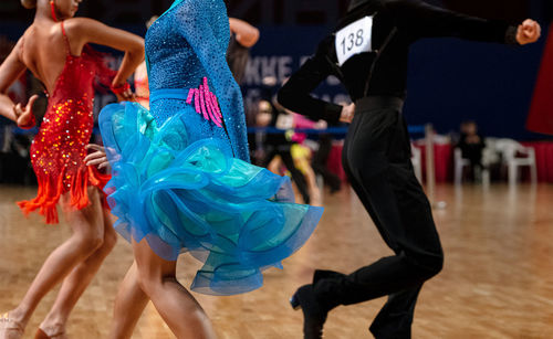 Group dancers dancing paso doable in dance sport