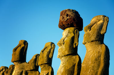 Low angle view of statue against clear sky