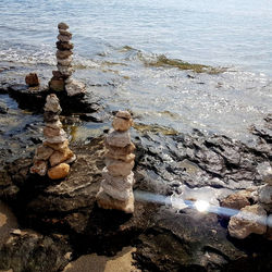 Stack of stones on beach