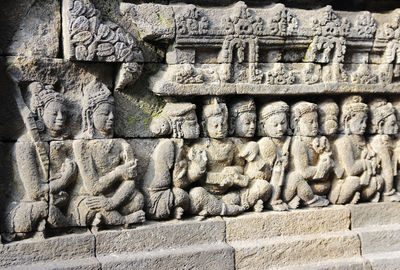Ornate sculpture in temple