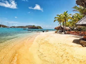 Scenic view of beach against sky