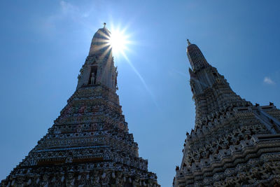 Low angle view of temple building against sky