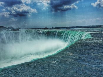 Scenic view of waterfall