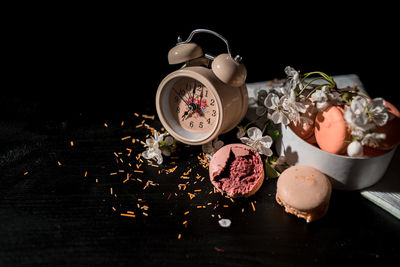 High angle view of food on table