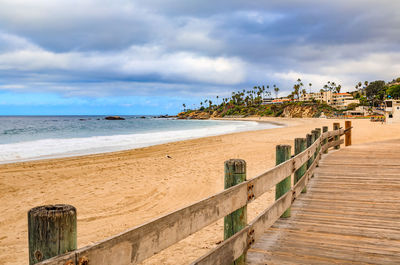 Scenic view of beach against sky