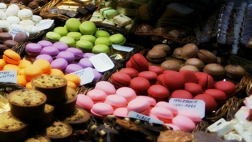 Variety of food for sale at market stall