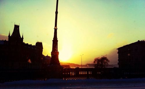 Sunset over city