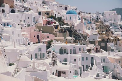 High angle view of buildings in oia