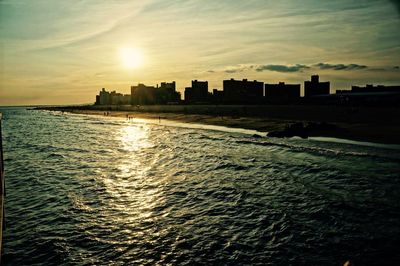 Scenic view of sunset over sea