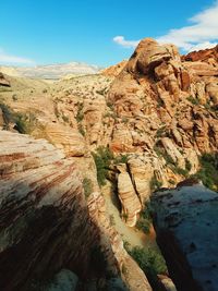 Scenic view of rocky mountains in desert