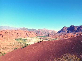 Scenic view of landscape against clear sky