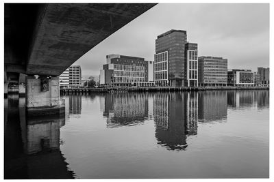 Reflection of buildings in water