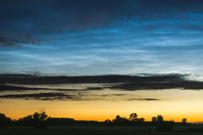 Scenic view of dramatic sky during sunset