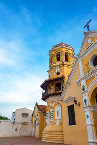 Low angle view of santa barbara church against sky