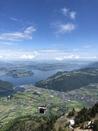 High angle view of landscape against sky