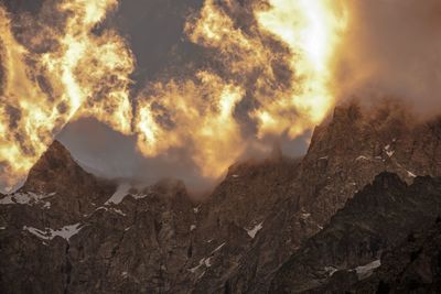 Smoke emitting from mountain