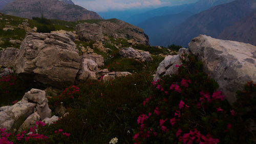 Scenic view of mountains against sky