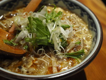 Close-up of soup in bowl