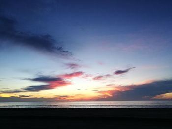 Scenic view of sea during sunset