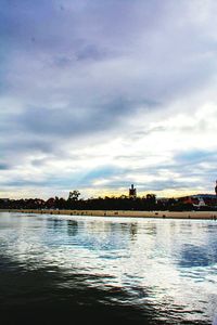 View of sea against cloudy sky