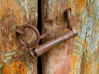 Close-up of rusty metal door