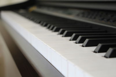 Close-up of piano keys