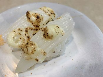 High angle view of ice cream in plate