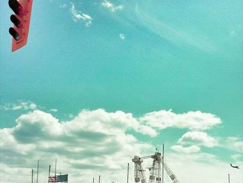 Low angle view of built structure against blue sky