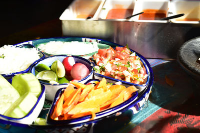 Close-up of meal served in plate