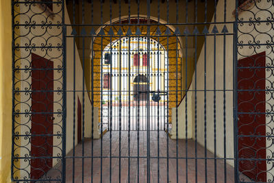 Man seen through gate