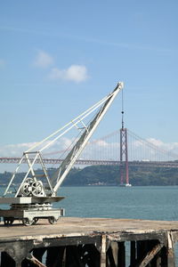 Suspension bridge over sea