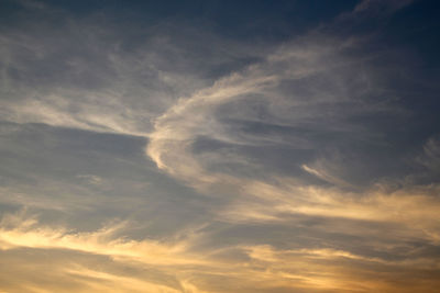 Low angle view of sky during sunset