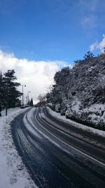 View of road against cloudy sky