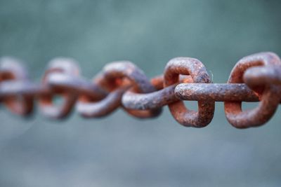 Close-up of rusty chain