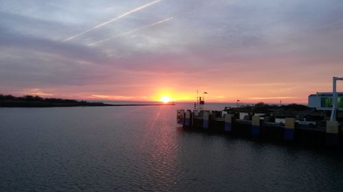 View of sea at sunset