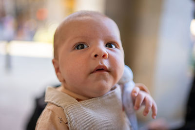 Close-up portrait of cute baby