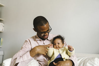 Father with baby daughter