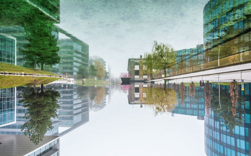 Reflection of buildings in water