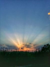 Scenic view of landscape against sky at sunset