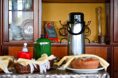 Close-up of food on table at home