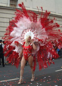 Close-up of person dancing on wall